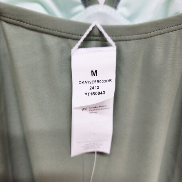 Olive Green One-Piece Swimsuit Adjustable Straps Ruched Design  Size M Womens - Picture 3 of 6